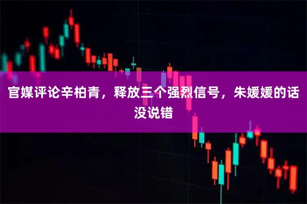 官媒评论辛柏青，释放三个强烈信号，朱媛媛的话没说错