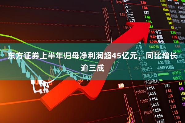 东方证券上半年归母净利润超45亿元，同比增长逾三成